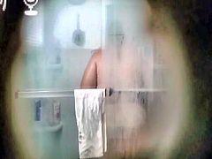 Christine Krug taking a shower