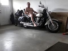 Biker dad masturbating