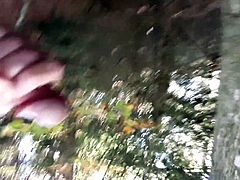 Cumshot in the woods