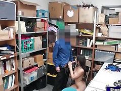 Shoplifter shoving merchandise and fucked by LP officer