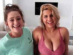Two big booty curvy babes at-home lezzing
