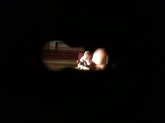 Spying my wife trought the peephole - orgasm 4