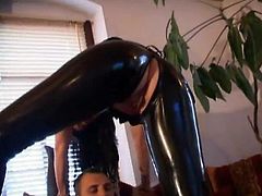 German Slut In Black Latex Fucked