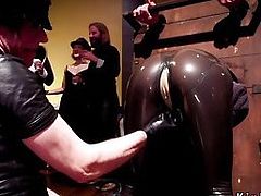 Bdsm orgy party with latex and spanking