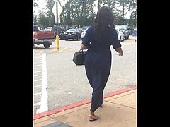 Fat Ass Ebony in Blue Dress