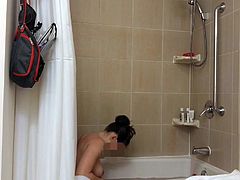 Wife taking a bath, hidden cam