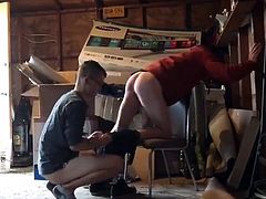 Neighbor  fucked and bred in Garage