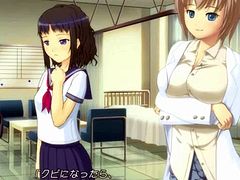 3D anime schoolgirl gets big boobs pumped
