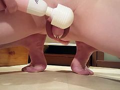 Chastity - Caged ruined orgasm w. prostate milking and wand
