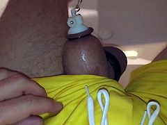 Foreskin piss balloon again with Prince Albert