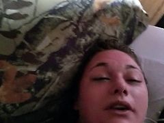 Chubby slut gets Choked, slapped and fucked begs for more