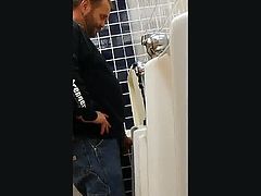 Spying daddy in urinal