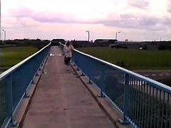 a walk across a motorway bridge
