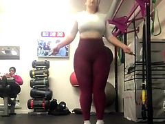 Chubby girl bouncy tits (not naked)