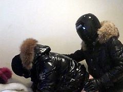 Master fucking his bitch in bikergear (Cumshot)