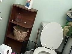 Private house WC pee voyeur