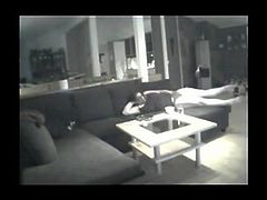 Woman Fingers Herself to Orgasm on Couch - Hidden Camera