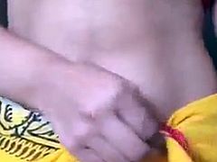 Desi tamil Gf in saree seduces BF stripping ~ super hot figure