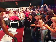 They sure take advantage of the opportunity But thats not the only sex going on at the party. There are lots of strippers and lots of horny chicks getting it on all over the venue