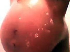 Incredible pregnant milf in the shower
