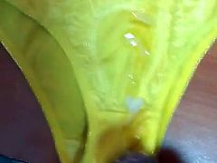 cum in yellow stolen panties