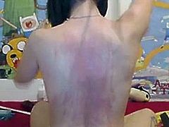 Caning Her Back Spanking Tits 1