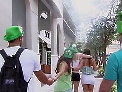 Amateur Hot Teen Partygirls Record Orgy From St. Patricks Day
