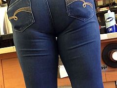 Muffin Top Tight Jeans Ass Bent Over