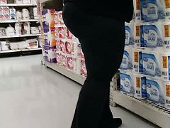 Thick White BBW walking and bending over