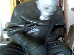 Heavy rubber wank.