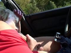 70 yo grandma getting nailed in the car