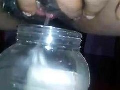 Sri Lankan Girl Pissing In a Bottle