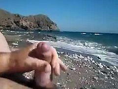 Cum on the beach