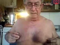 grandpa jerk off & show his asshole