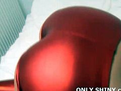 Do you like the shiny red PVC panties I put on for you