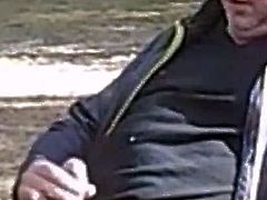 Old Man Masturbates in Public Park