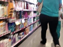 Phat booty Mexican walking in Store