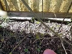 Cumshot in garden