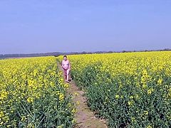 Flatchested Mature Naked Outdoor Country Stroll