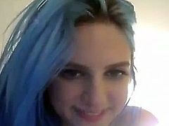 Blue Haired Teen Voted Hottest Boobs