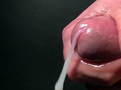 Slow motion close up of thick ejaculation in HD