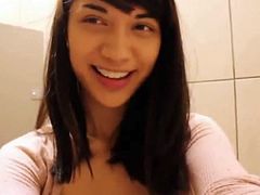 Camgirl in school washroom - More on UltraPornCams.com