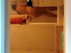 Spycam shower chunky innocent  young babe