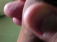 Foreskin wank with cum shot