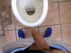 Jerk-off in the public bathroom