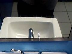Masturbating in Laundromat bathroom
