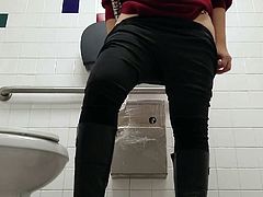 Gas Station Toilet Voyeur XIII (Hovering Dirty Blonde)