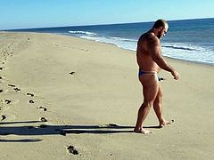 Beach Walk in tiny bikini