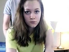 Playing a porn game and getting fucked live on webcam