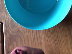 Cumshot in a bowl